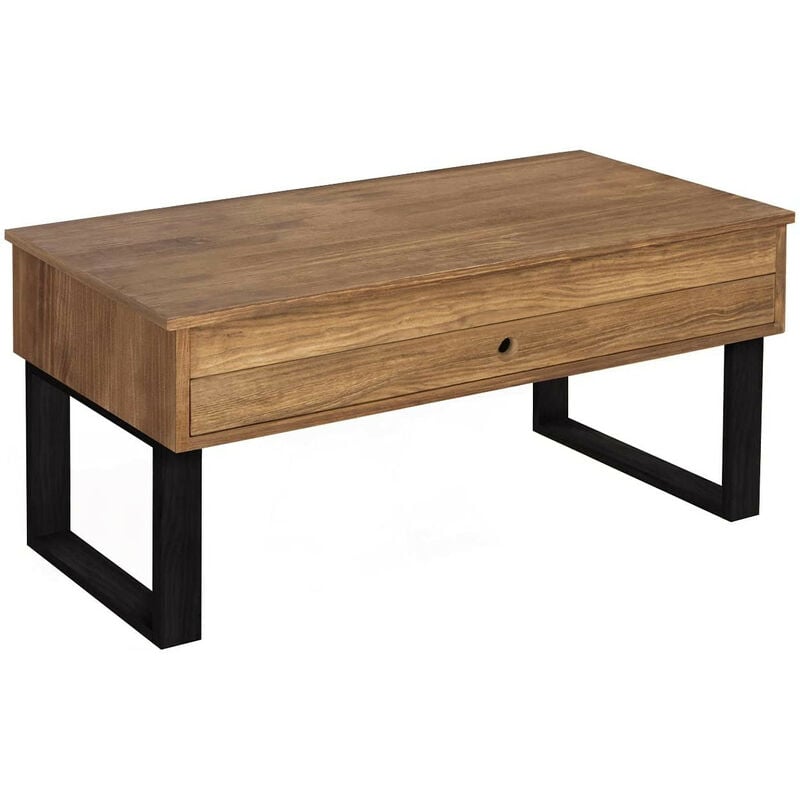 Vanir - Mesa de Centro Elevable Cajón Deslizante, Diseño Industrial-Vintage, Madera Maciza Natural y Patas Color Negro. Medidas: 100x50x47 cm
Vanir - Mesa de Centro Elevable Cajón Deslizante, Diseño Industrial-Vintage, Madera Maciza Natural y Patas Color Negro. Medidas: 100x50x47 cm