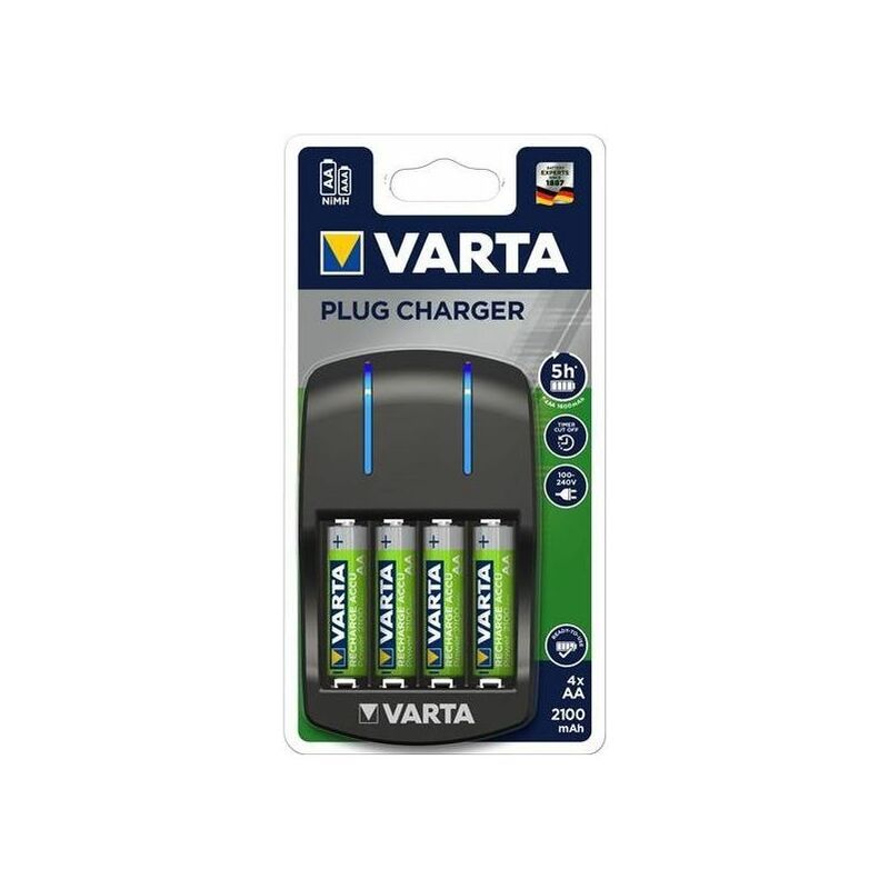 Carica Batterie Con 4 Pile Stilo Aa 2100Mah Varta Varta US