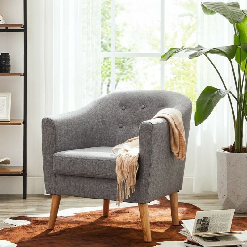 VASAGLE Sillón, Sillón de tela con cojín tapizado, Patas de madera maciza, Silla ocasional moderna de 1 plaza, Silla de ocio para salón, comedor,
VASAGLE Sillón, Sillón de tela con cojín tapizado, Patas de madera maciza, Silla ocasional moderna de 1 plaza, Silla de ocio para salón, comedor,