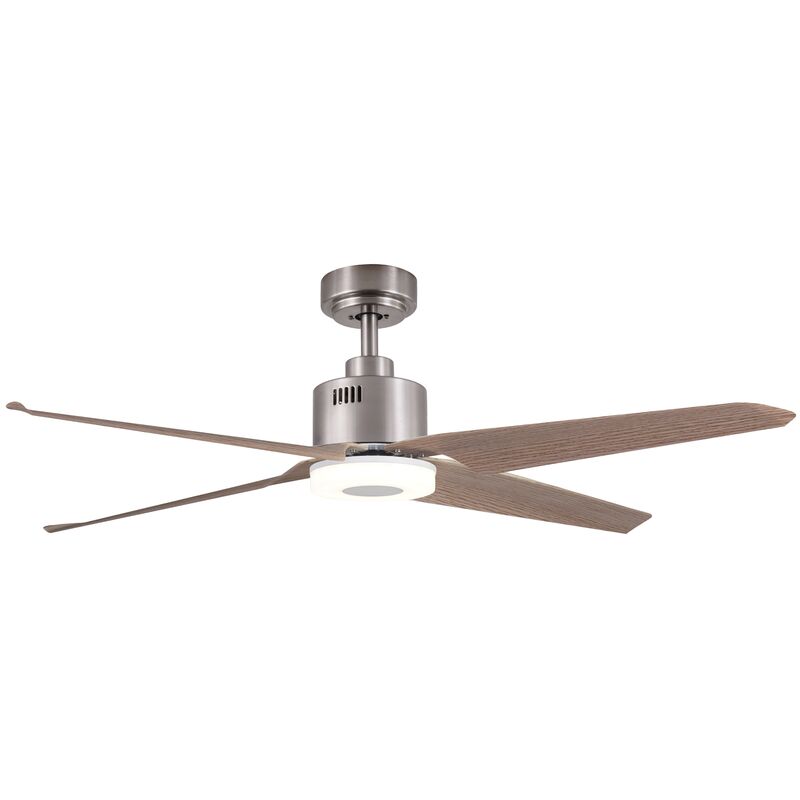 Ventilador Dc 137Cm Led 18W Niquel/Madera