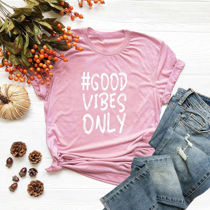 Verano Mujer Good Vibes Only Camiseta Letras Imprimir O Cuello Camiseta de manga corta,Rosa, 5XL
Verano Mujer Good Vibes Only Camiseta Letras Imprimir O Cuello Camiseta de manga corta,Rosa, 5XL