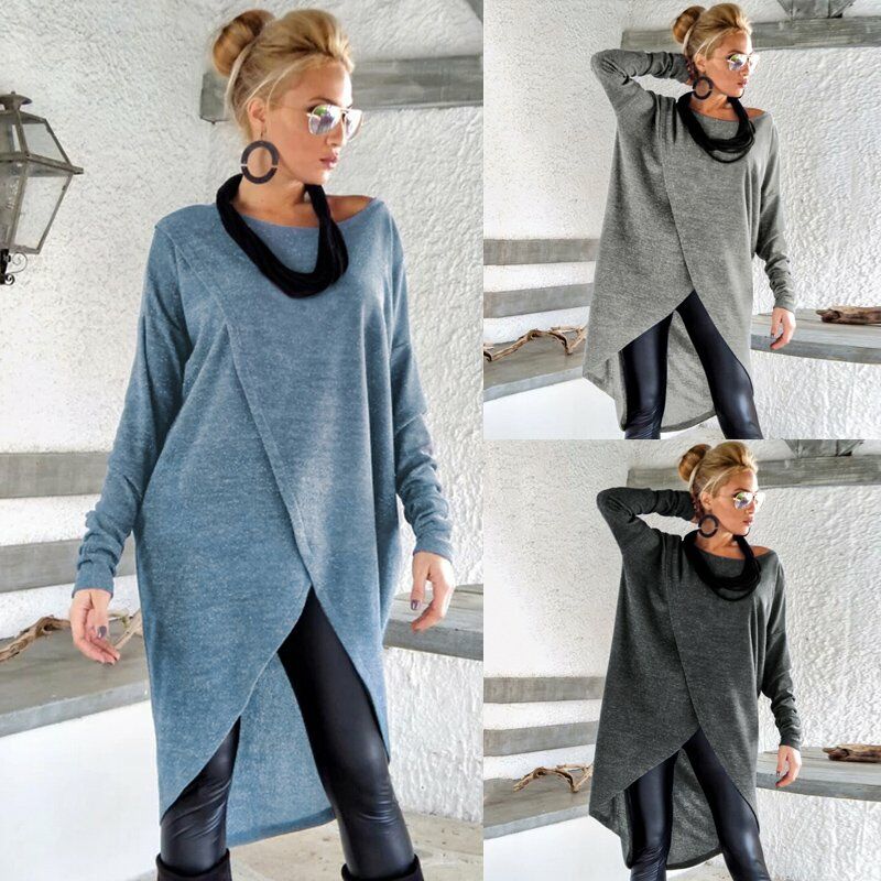 Vestido asimetrico de moda para mujer, cuello redondo, manga larga, color solido, otono, primavera, vestido envolvente,Azul, XXXXL
Vestido asimetrico de moda para mujer, cuello redondo, manga larga, color solido, otono, primavera, vestido envolvente,Azul, XXXXL