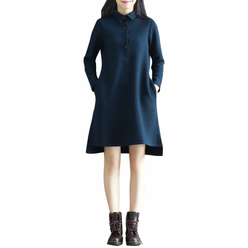 Vestido recto acolchado para mujer Cuello vuelto a cuadros Mangas largas Bolsillos laterales Tunicas de vestir altas y bajas Vintage,Azul, XXL
Vestido recto acolchado para mujer Cuello vuelto a cuadros Mangas largas Bolsillos laterales Tunicas de vestir altas y bajas Vintage,Azul, XXL