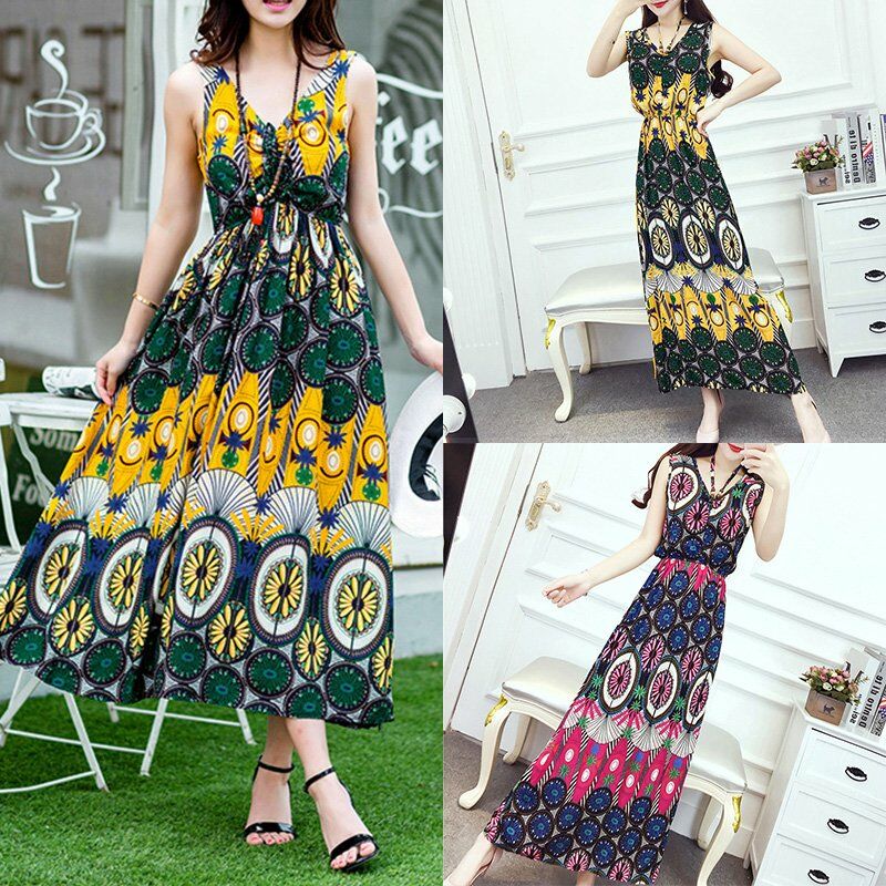 Vestido sin mangas de mujer Vintage Boho estampado con cuello en V cordon delantero elastico de cintura alta vestido largo informal,Amarillo, XXXL
Vestido sin mangas de mujer Vintage Boho estampado con cuello en V cordon delantero elastico de cintura alta vestido largo informal,Amarillo, XXXL