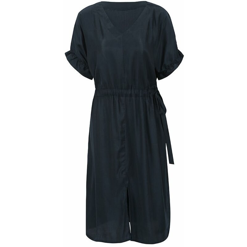 Vestido suelto informal para mujer Medias mangas con cuello en V Cordon en la cintura Abertura frontal Vestido a media pierna solido vintage,azul,S
Vestido suelto informal para mujer Medias mangas con cuello en V Cordon en la cintura Abertura frontal Vestido a media pierna solido vintage,azul,S