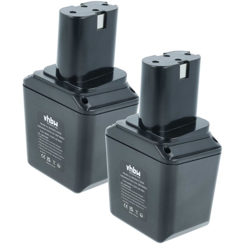 vhbw 2 x NiMH Batería 3000mAh (9.6V) para su herramienta electrónica Bosch GBM 9, 6VESP, GBM 9, 6VES por 2607300002, BH-964N
vhbw 2 x NiMH Batería 3000mAh (9.6V) para su herramienta electrónica Bosch GBM 9, 6VESP, GBM 9, 6VES por 2607300002, BH-964N