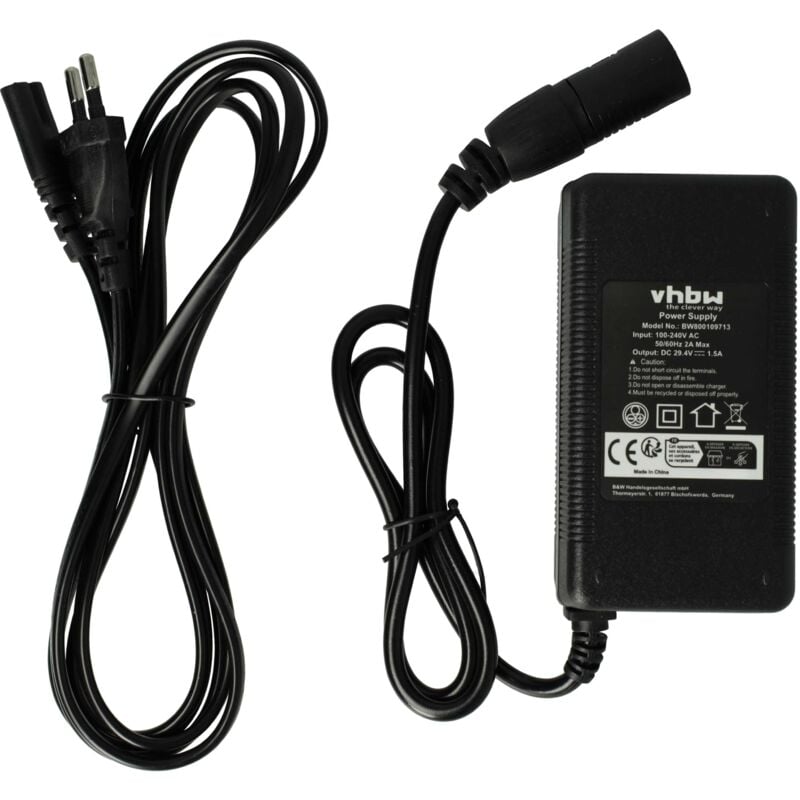 220V Fuente de alimentación cargador cable de carga 52W para e-Bike, Pedelec, baterías de bicicletas eléctricas con conector 3Pin. - Vhbw
220V Fuente de alimentación cargador cable de carga 52W para e-Bike, Pedelec, baterías de bicicletas eléctricas con conector 3Pin. - Vhbw