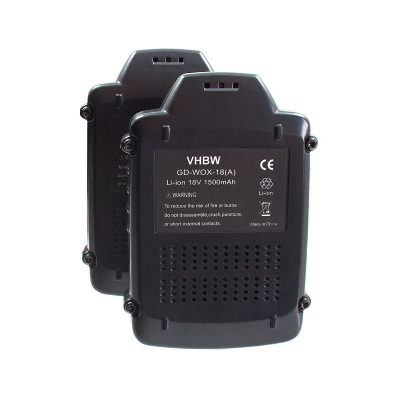 2x Batería compatible con Rockwell RK1808K2, RK1809K2, RK2701K, RK2800, RK2800K, RK2800K2, RK2810 herramientas eléctricas (1500mAh 18V Li-Ion) - Vhbw
2x Batería compatible con Rockwell RK1808K2, RK1809K2, RK2701K, RK2800, RK2800K, RK2800K2, RK2810 herramientas eléctricas (1500mAh 18V Li-Ion) - Vhbw