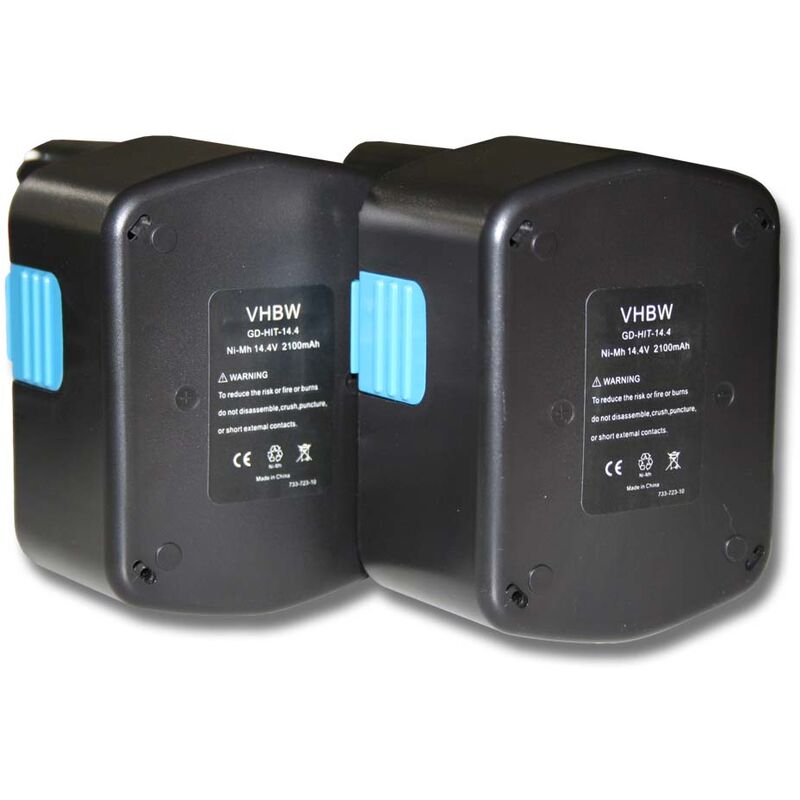 2x batería Ni-MH 2100mAh (14.4V) para herramientas WR 14DM, WR 14DMB, WR 14DMK, WR 14DMR y Hitachi 315128, 315129, 315130, 319104, 319933. - Vhbw
2x batería Ni-MH 2100mAh (14.4V) para herramientas WR 14DM, WR 14DMB, WR 14DMK, WR 14DMR y Hitachi 315128, 315129, 315130, 319104, 319933. - Vhbw