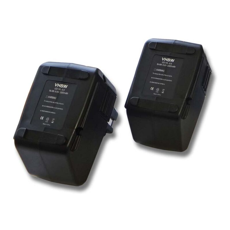 2x baterías Ni-MH 3300mAh (9.6V) para herramientas Hilti SB10 y Hilti BP10265605, 315078, 334584, SPB105. - Vhbw
2x baterías Ni-MH 3300mAh (9.6V) para herramientas Hilti SB10 y Hilti BP10265605, 315078, 334584, SPB105. - Vhbw