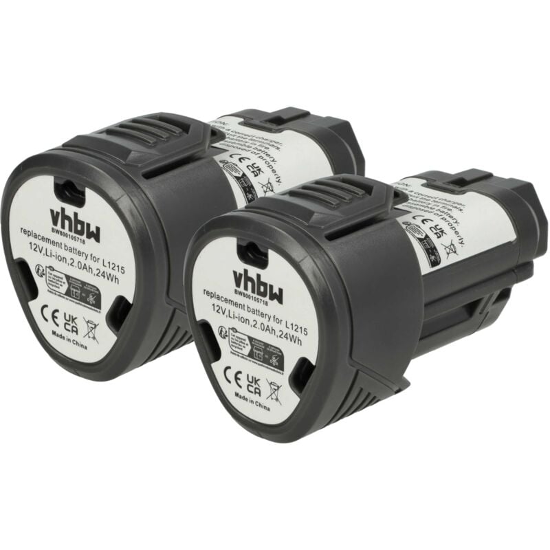 2x Batería recargable compatible con AEG BSB 12C, BSS12C, BSS 12C, BTS 12C, BWS12, BWS 12C herramientas eléctricas (2000 mAh, Li-Ion, 12 V) - Vhbw
2x Batería recargable compatible con AEG BSB 12C, BSS12C, BSS 12C, BTS 12C, BWS12, BWS 12C herramientas eléctricas (2000 mAh, Li-Ion, 12 V) - Vhbw