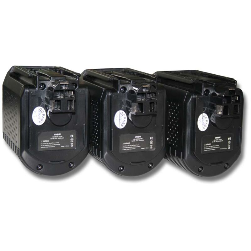 3x Batería Ni-Mh 3000mAh (24V) repuesto de Bosch 2 607 335 223, Würth 702 300 824 - Vhbw
3x Batería Ni-Mh 3000mAh (24V) repuesto de Bosch 2 607 335 223, Würth 702 300 824 - Vhbw