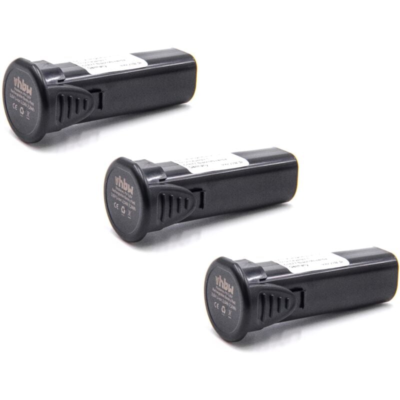 3x Baterías Li-Ion 2000mAh (3.6V) para herramientas eléctricas, herramientas, power tool Panasonic EZ7411LA1J, eZ7411X - Vhbw
3x Baterías Li-Ion 2000mAh (3.6V) para herramientas eléctricas, herramientas, power tool Panasonic EZ7411LA1J, eZ7411X - Vhbw