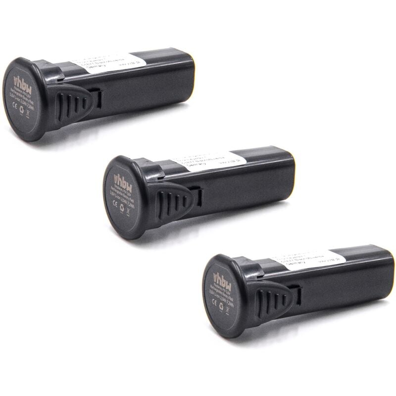 3x Baterías Li-Ion 2000mAh (3.6V) para herramientas eléctricas, herramientas, power tool reemplaza Panasonic EY9L10B - Vhbw
3x Baterías Li-Ion 2000mAh (3.6V) para herramientas eléctricas, herramientas, power tool reemplaza Panasonic EY9L10B - Vhbw