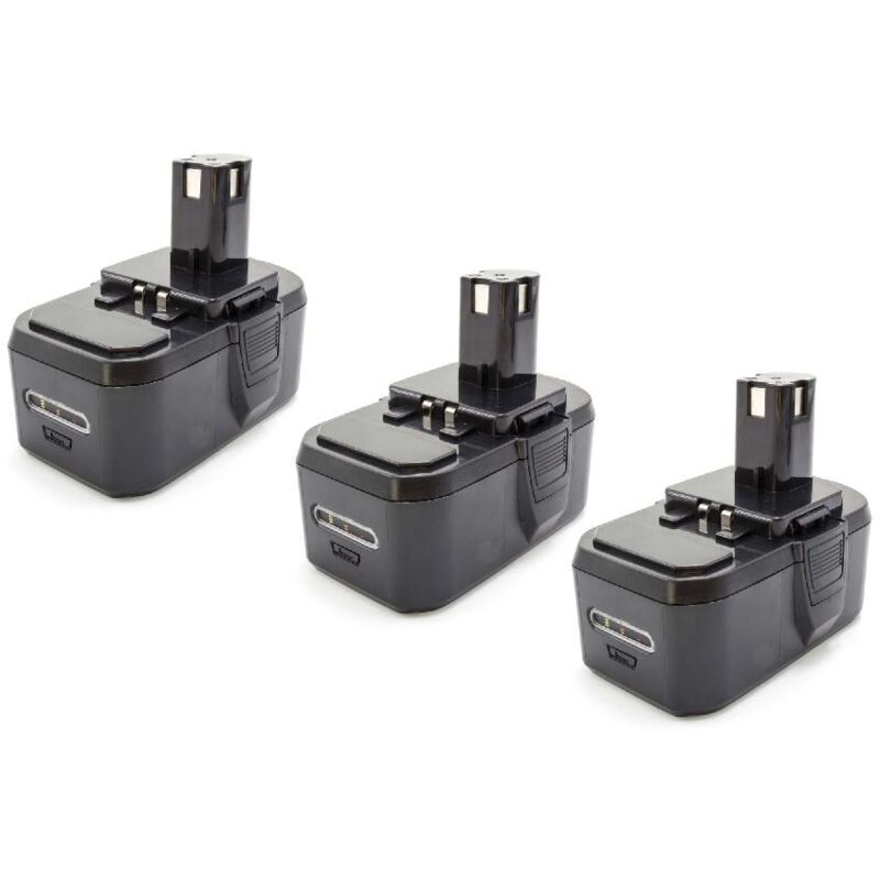 vhbw 3x NiMH batería 1300mAh (18V) para herramienta eléctrica powertools tools Ryobi CDC-181M, CDD182L, CDI-1801, CDI-1802, CDI-1802M, CDI-1803
vhbw 3x NiMH batería 1300mAh (18V) para herramienta eléctrica powertools tools Ryobi CDC-181M, CDD182L, CDI-1801, CDI-1802, CDI-1802M, CDI-1803