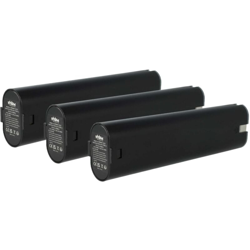 3x NiMH Batería 2100mAh (9.6V) para su herramienta electrónica Makita 4300D, 4300DW, 4390D, 4390DW, 5090D, 5090DW, 6000 por 191681-2 - Vhbw
3x NiMH Batería 2100mAh (9.6V) para su herramienta electrónica Makita 4300D, 4300DW, 4390D, 4390DW, 5090D, 5090DW, 6000 por 191681-2 - Vhbw
