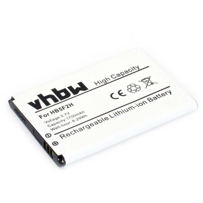 Batería 1700mAh (3.7V) para router móvil HotSpot Huawei E5170 Home Net Box reemplaza HB5F2H. - Vhbw
Batería 1700mAh (3.7V) para router móvil HotSpot Huawei E5170 Home Net Box reemplaza HB5F2H. - Vhbw