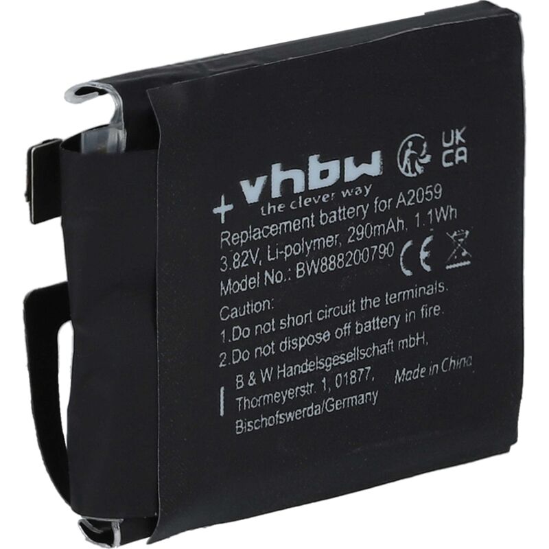 batería compatible con Apple Watch A1976, Series 4 44mm smartwatch reloj de actividad (290mAh, 3.82V, polímero de litio) - Vhbw
batería compatible con Apple Watch A1976, Series 4 44mm smartwatch reloj de actividad (290mAh, 3.82V, polímero de litio) - Vhbw