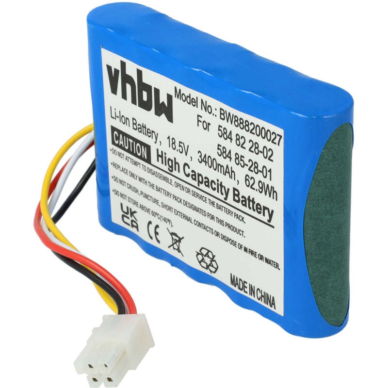 vhbw Batería compatible con Gardena R100Li, R130Li, R160Li 2016, R160Li 2017, R160Li 2018, Sileno, Sileno+ robot cortacésped (Li-Ion, 3400mAh, 18.5V)
vhbw Batería compatible con Gardena R100Li, R130Li, R160Li 2016, R160Li 2017, R160Li 2018, Sileno, Sileno+ robot cortacésped (Li-Ion, 3400mAh, 18.5V)