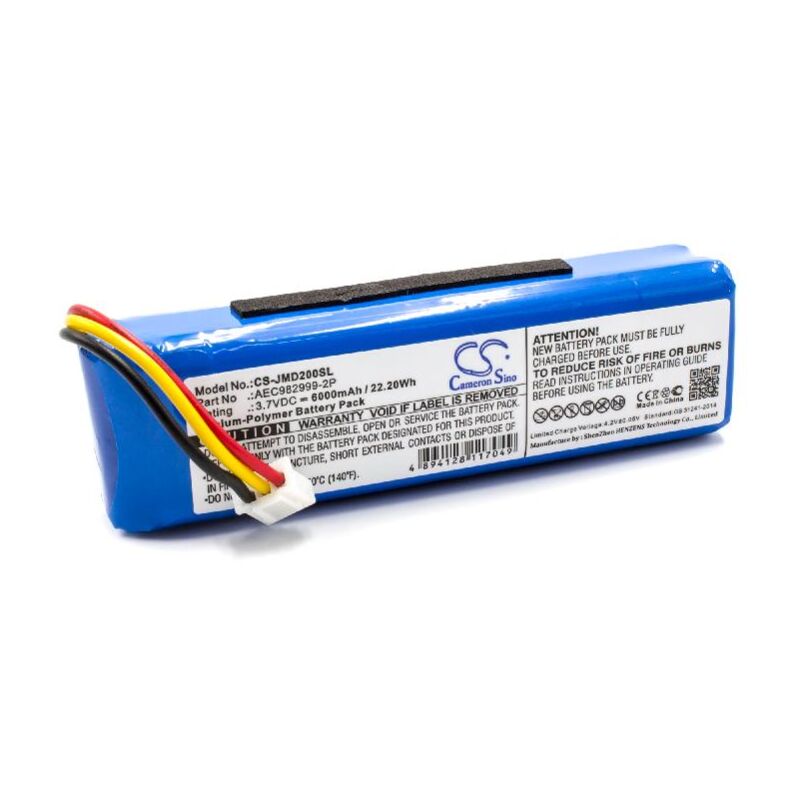 Batería compatible con JBL Charge (1ª generación) bluetooth, altavoz - Reemplaza AEC982999-2P - (polímero de litio, 6000 mAh, 3,7 V) - Vhbw
Batería compatible con JBL Charge (1ª generación) bluetooth, altavoz - Reemplaza AEC982999-2P - (polímero de litio, 6000 mAh, 3,7 V) - Vhbw