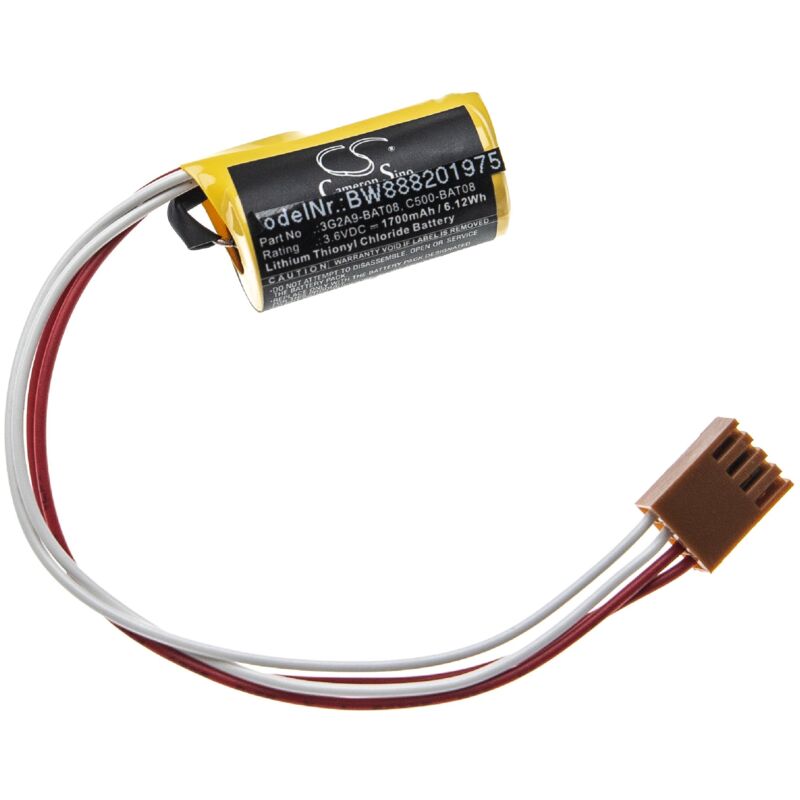 Batería compatible con Omron C1000H, C1000HF, C120, C120F, C20, C2000H, C20P Controlador Lógico Programable, PLC (1700mAh, 3,6V, Li-SOCl2) - Vhbw
Batería compatible con Omron C1000H, C1000HF, C120, C120F, C20, C2000H, C20P Controlador Lógico Programable, PLC (1700mAh, 3,6V, Li-SOCl2) - Vhbw