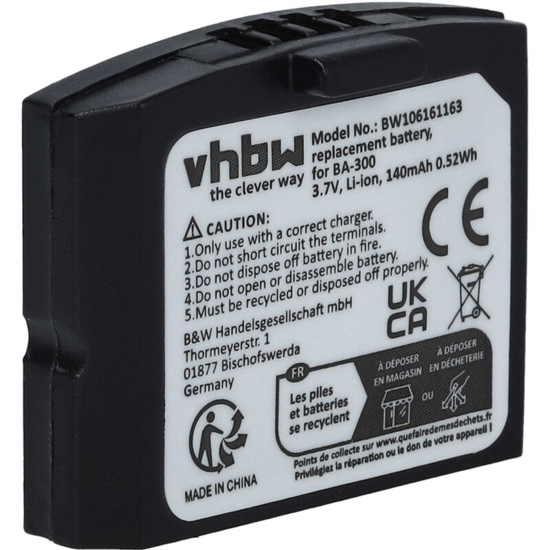 batería compatible con Sennheiser RI 830S, RI 840, RI 900, RR 4200, RR 840 auriculares inalámbricos cascos (140mAh, 3,7V, polímero de litio) - Vhbw
batería compatible con Sennheiser RI 830S, RI 840, RI 900, RR 4200, RR 840 auriculares inalámbricos cascos (140mAh, 3,7V, polímero de litio) - Vhbw