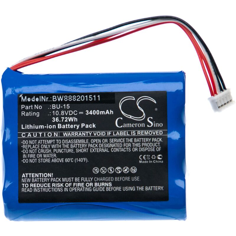 batería compatible con Sumitomo T-400S dispositivo de alimentación (3400mAh 10,8V Li-Ion) - Vhbw
batería compatible con Sumitomo T-400S dispositivo de alimentación (3400mAh 10,8V Li-Ion) - Vhbw