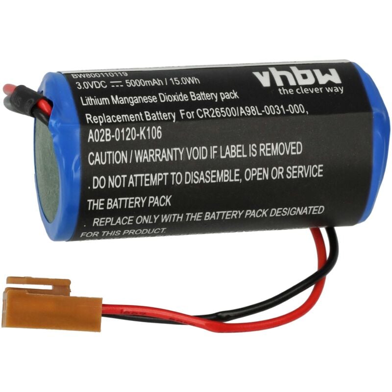 Batería de Li-Ion 5000mAh (3V) para panel frontal GE Fanuc CNC 16i, CNC 18i reemplaza BR-CCF1TH, A02B-0120-K106, BR26500, A98L00310007, ... - Vhbw
Batería de Li-Ion 5000mAh (3V) para panel frontal GE Fanuc CNC 16i, CNC 18i reemplaza BR-CCF1TH, A02B-0120-K106, BR26500, A98L00310007, ... - Vhbw
