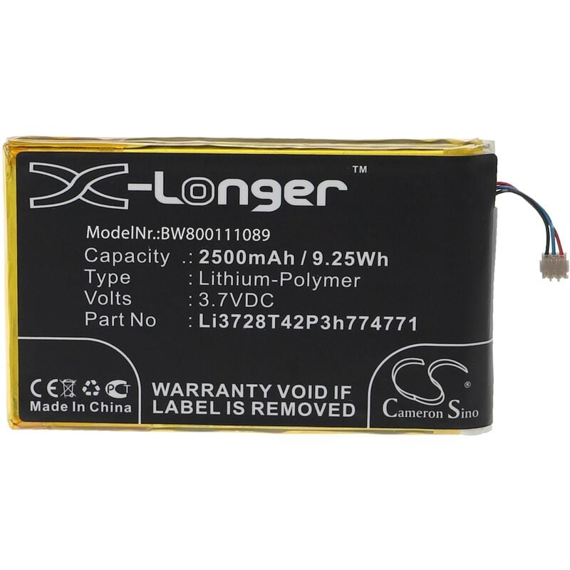 Batería recargable compatible con Vodafone R212 router (2500 mAh, 3,7 V, polímero de litio) - Vhbw
Batería recargable compatible con Vodafone R212 router (2500 mAh, 3,7 V, polímero de litio) - Vhbw