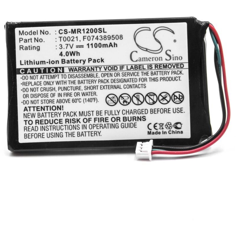 Batería Li-Ion 1100mAh (3.7V) para GPS, navegador reemplaza Magellan 384.00015.005 - Vhbw
Batería Li-Ion 1100mAh (3.7V) para GPS, navegador reemplaza Magellan 384.00015.005 - Vhbw