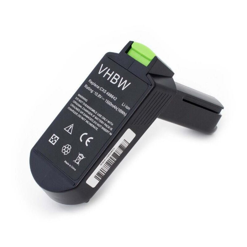 Batería Li-Ion 1500mAh (10.8V) para herramientas eléctricas compatible con Festool CXS Li, TXS Li como 498642, BP-XS. - Vhbw
Batería Li-Ion 1500mAh (10.8V) para herramientas eléctricas compatible con Festool CXS Li, TXS Li como 498642, BP-XS. - Vhbw