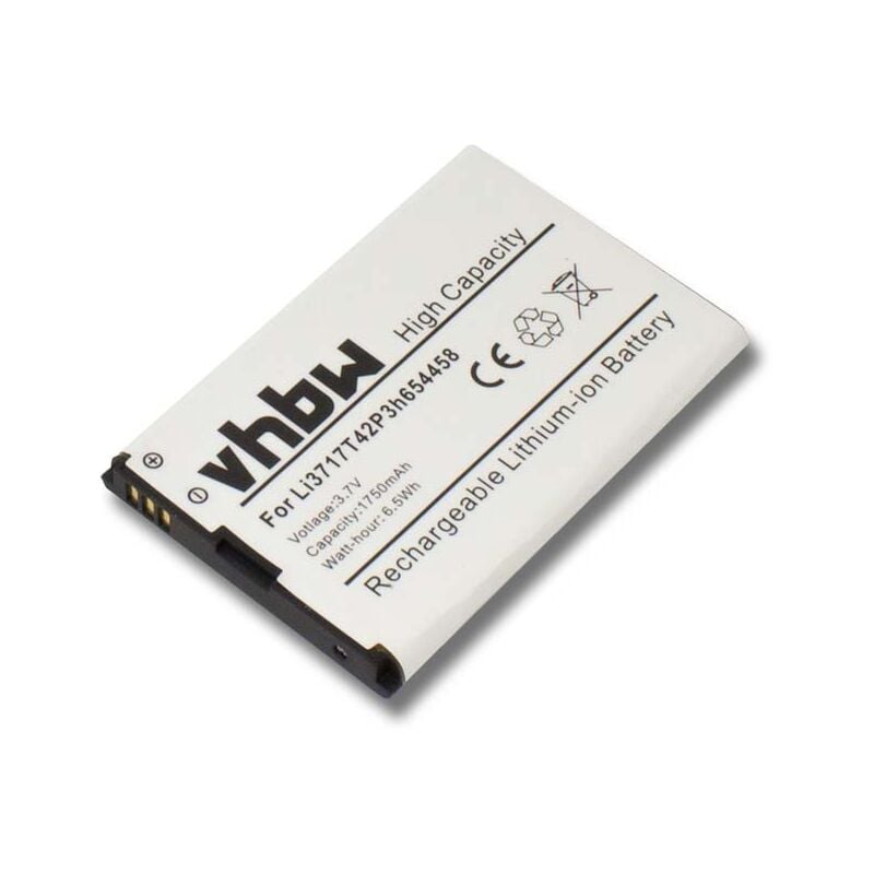Batería recargable compatible con ZTE U288, L530, N790, Authentic, U790, V790 móvil, smartphone (1750 mAh, 3,7 V, Li-Ion) - Vhbw
Batería recargable compatible con ZTE U288, L530, N790, Authentic, U790, V790 móvil, smartphone (1750 mAh, 3,7 V, Li-Ion) - Vhbw