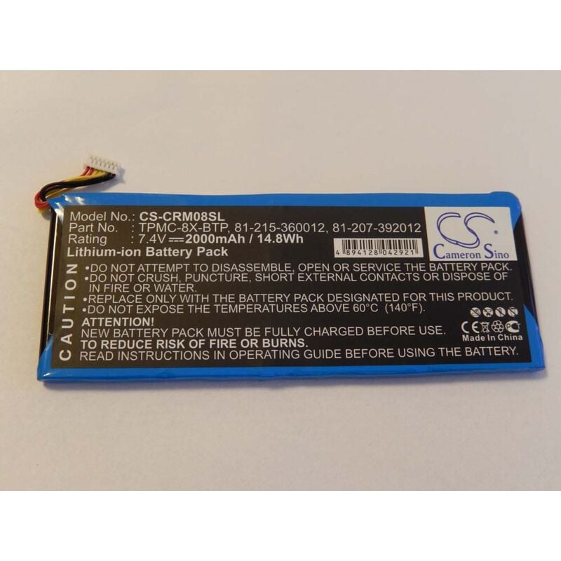 batería compatible con Crestron 6502269, TPMC-8X, TPMC-8X Wifi panel táctil inalámbrico touchpad (2000mAh, 7,4V, Li-Ion) - Vhbw
batería compatible con Crestron 6502269, TPMC-8X, TPMC-8X Wifi panel táctil inalámbrico touchpad (2000mAh, 7,4V, Li-Ion) - Vhbw