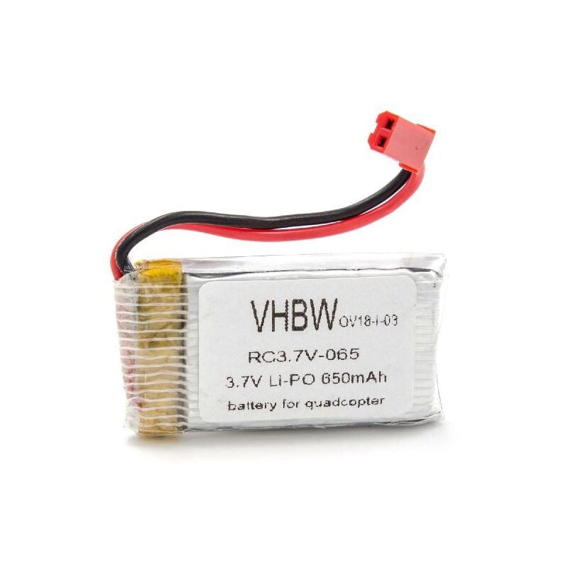 Batería Li-Ion universal 650mAh (3.7V) para para modelaje, por ejemplo helicóptero, dron, cuadricóptero - Vhbw
Batería Li-Ion universal 650mAh (3.7V) para para modelaje, por ejemplo helicóptero, dron, cuadricóptero - Vhbw