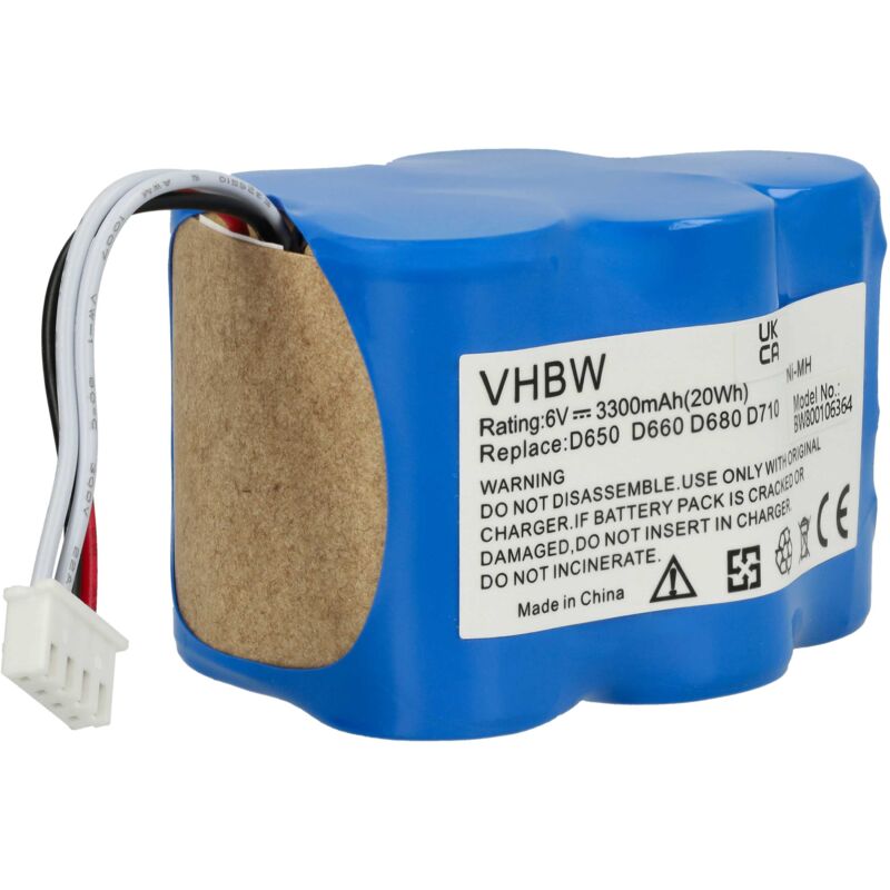 Batería Ni-MH 3300mAh (6V) para aspirador Ecovacs Deebot D62, D63, D65, D73, D73n, D76, D77, D79 como 945-0006, 945-0024, 205-0001, LP43SC3300P5
Batería Ni-MH 3300mAh (6V) para aspirador Ecovacs Deebot D62, D63, D65, D73, D73n, D76, D77, D79 como 945-0006, 945-0024, 205-0001, LP43SC3300P5