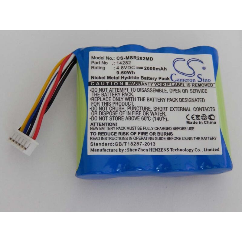 vhbw Batería NiMH 2000mAh (4.8V) para monitor de paciente Masimo Radical-7, Rainbow como 14282.
vhbw Batería NiMH 2000mAh (4.8V) para monitor de paciente Masimo Radical-7, Rainbow como 14282.