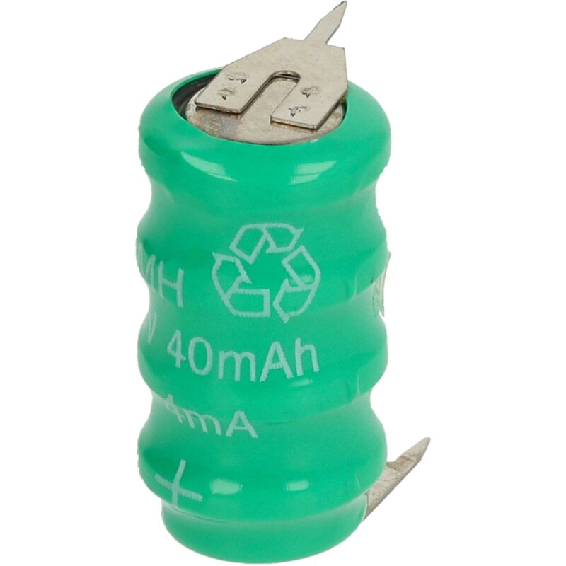 NiMH Batería de botón de repuesto Tipo V40H 3 pines 40 mAh 4,8 V compatible para lámparas solares, etc. - Vhbw
NiMH Batería de botón de repuesto Tipo V40H 3 pines 40 mAh 4,8 V compatible para lámparas solares, etc. - Vhbw