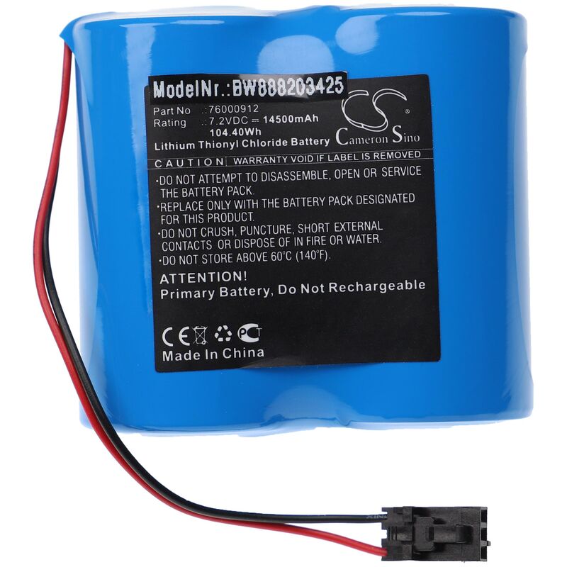 Batería no recargable reemplaza Digi 76000912 para medidor (14500 mAh, 7,2 V, Li-SOCl2) - Vhbw
Batería no recargable reemplaza Digi 76000912 para medidor (14500 mAh, 7,2 V, Li-SOCl2) - Vhbw