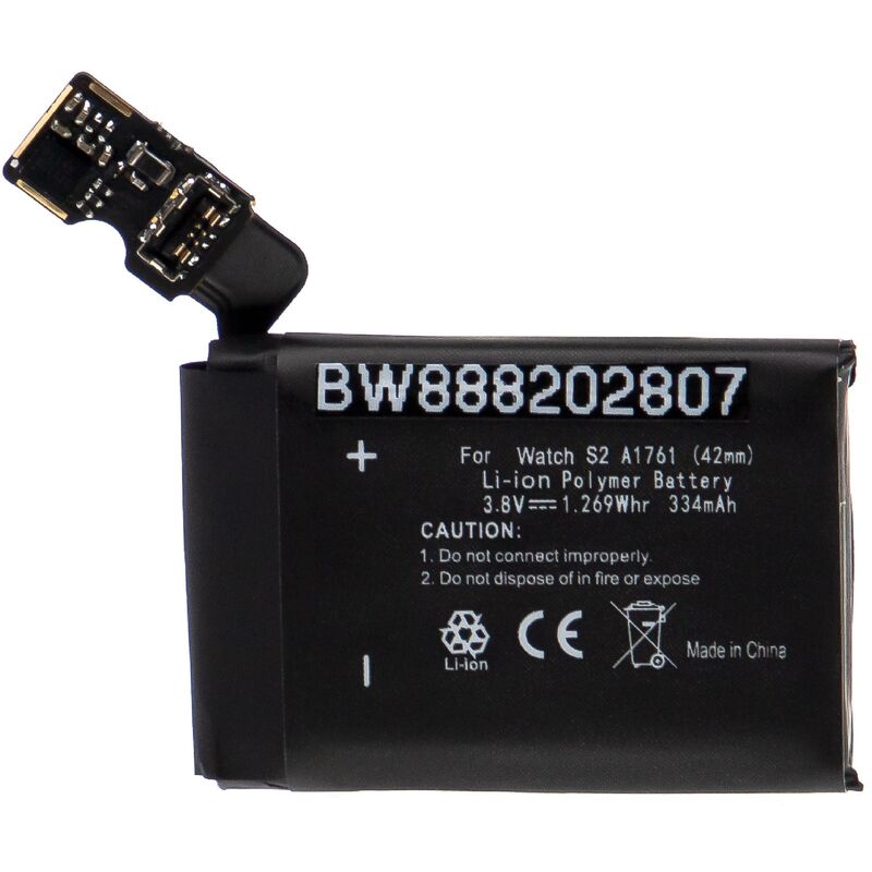 Batería recargable compatible con Apple Watch 2 42mm smartwatch, reloj de actividad (334 mAh, 3,8 V, polímero de litio) - Vhbw
Batería recargable compatible con Apple Watch 2 42mm smartwatch, reloj de actividad (334 mAh, 3,8 V, polímero de litio) - Vhbw