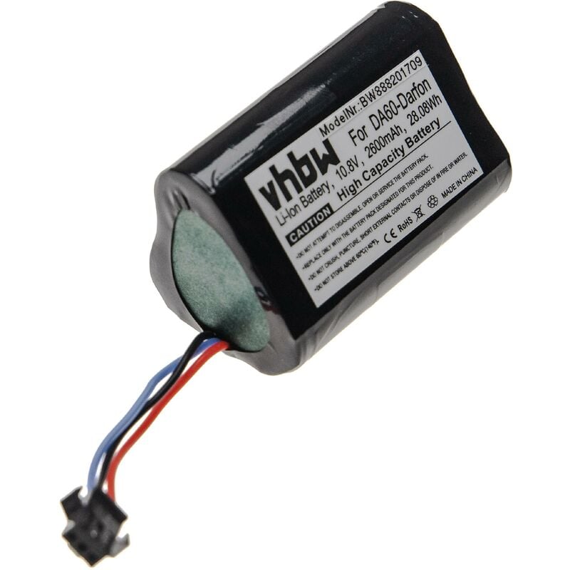 Batería recargable compatible con Ecovacs D36A, D36B, D36C, D36E, DA60, DA611, DB35 aspiradora, robot de limpieza (2600 mAh, 10,8 V) - Vhbw
Batería recargable compatible con Ecovacs D36A, D36B, D36C, D36E, DA60, DA611, DB35 aspiradora, robot de limpieza (2600 mAh, 10,8 V) - Vhbw