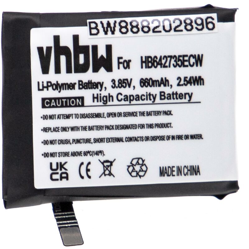 Batería recargable compatible con Huawei Honor K2 Kids smartwatch, reloj de actividad (660 mAh, 3,85 V, polímero de litio) - Vhbw
Batería recargable compatible con Huawei Honor K2 Kids smartwatch, reloj de actividad (660 mAh, 3,85 V, polímero de litio) - Vhbw