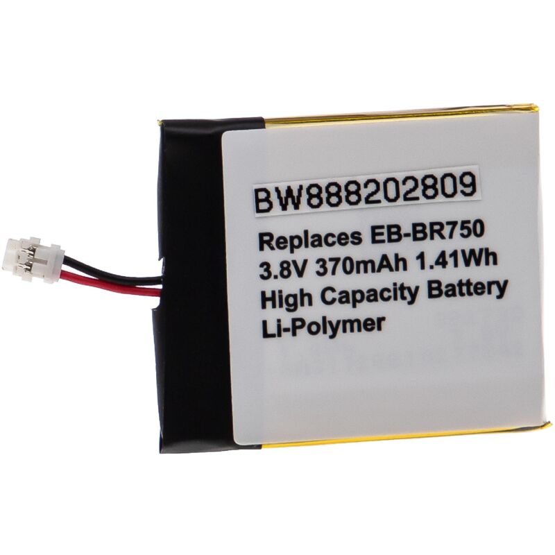 Vhbw - Batería recargable compatible con Samsung SM-R750D, SM-R750P, SM-R750R4 smartwatch, reloj de actividad (370 mAh, 3,8 V, polímero de litio)
Vhbw - Batería recargable compatible con Samsung SM-R750D, SM-R750P, SM-R750R4 smartwatch, reloj de actividad (370 mAh, 3,8 V, polímero de litio)