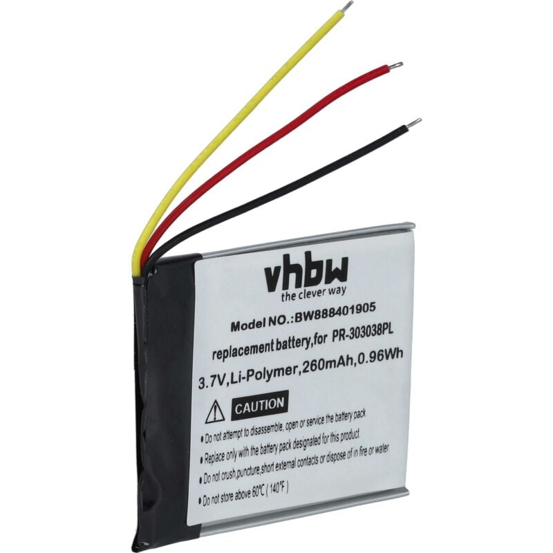 Batería recargable compatible con SanDisk SDMX18R-004GI-A57, SDMX18R-004GK-A57 reproductor de música MP3 (260 mAh, 3,7 V, polímero de litio) - Vhbw
Batería recargable compatible con SanDisk SDMX18R-004GI-A57, SDMX18R-004GK-A57 reproductor de música MP3 (260 mAh, 3,7 V, polímero de litio) - Vhbw