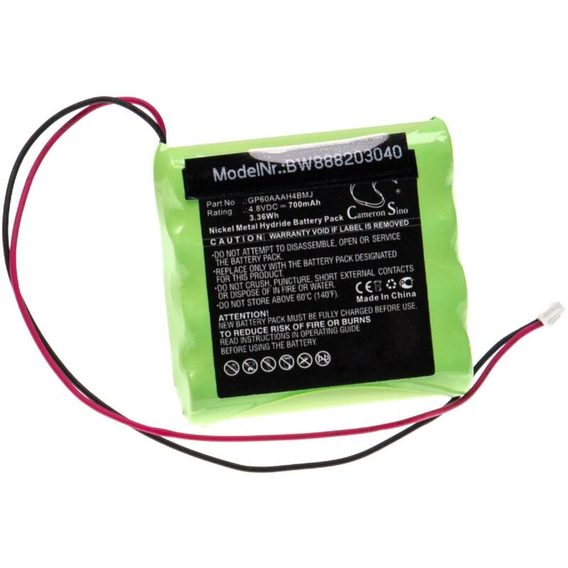 Batería recargable compatible con Yale EF Alarm Control Panel sistema alarma (700 mAh, 4,8 V, NiMH) - Vhbw
Batería recargable compatible con Yale EF Alarm Control Panel sistema alarma (700 mAh, 4,8 V, NiMH) - Vhbw