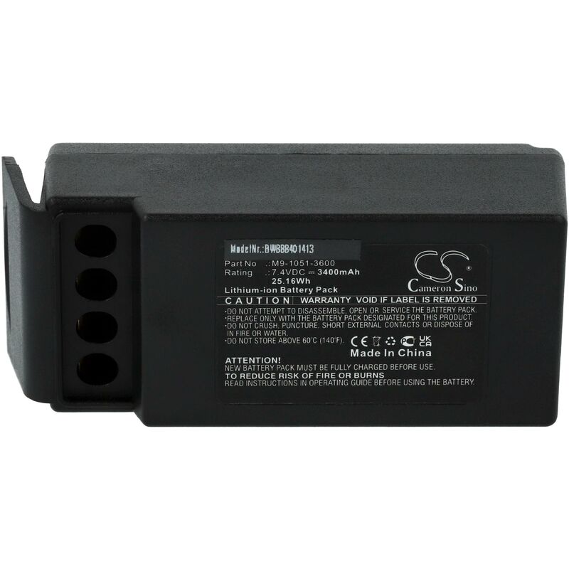 Batería recargable reemplaza Cavotec M9-1051-3600, MC-EX-BATTERY3 para mando a distancia industrial (3400 mAh, 7,4 V, Li-Ion) - Vhbw
Batería recargable reemplaza Cavotec M9-1051-3600, MC-EX-BATTERY3 para mando a distancia industrial (3400 mAh, 7,4 V, Li-Ion) - Vhbw