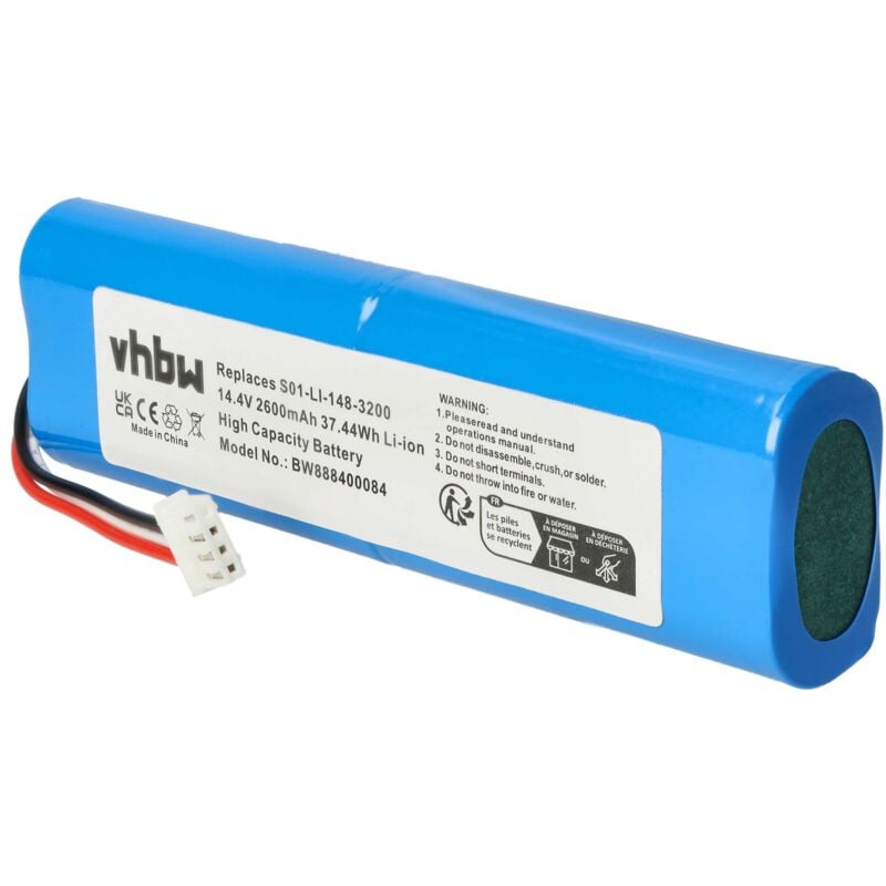 Batería recargable reemplaza Ecovacs S01-LI-148-3200 para aspiradora, robot limpieza (2600 mAh, 14,4 V, Li-Ion) - Vhbw
Batería recargable reemplaza Ecovacs S01-LI-148-3200 para aspiradora, robot limpieza (2600 mAh, 14,4 V, Li-Ion) - Vhbw