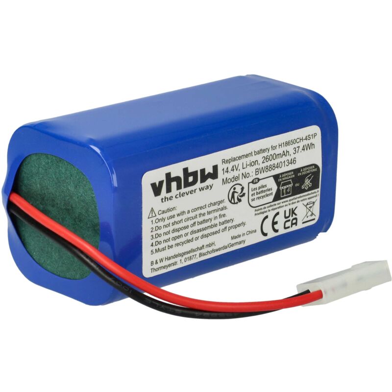 Batería recargable reemplaza myVacBot Li-026418 para aspiradora, robot limpieza (2600 mAh, 14,8 V, Li-Ion) - Vhbw
Batería recargable reemplaza myVacBot Li-026418 para aspiradora, robot limpieza (2600 mAh, 14,8 V, Li-Ion) - Vhbw