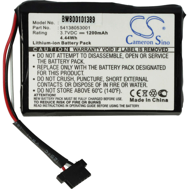 Batería recargable reemplaza Navigon 541380530001 para navegador, navi, GPS (1200 mAh, 3,7 V, Li-Ion) - Vhbw
Batería recargable reemplaza Navigon 541380530001 para navegador, navi, GPS (1200 mAh, 3,7 V, Li-Ion) - Vhbw