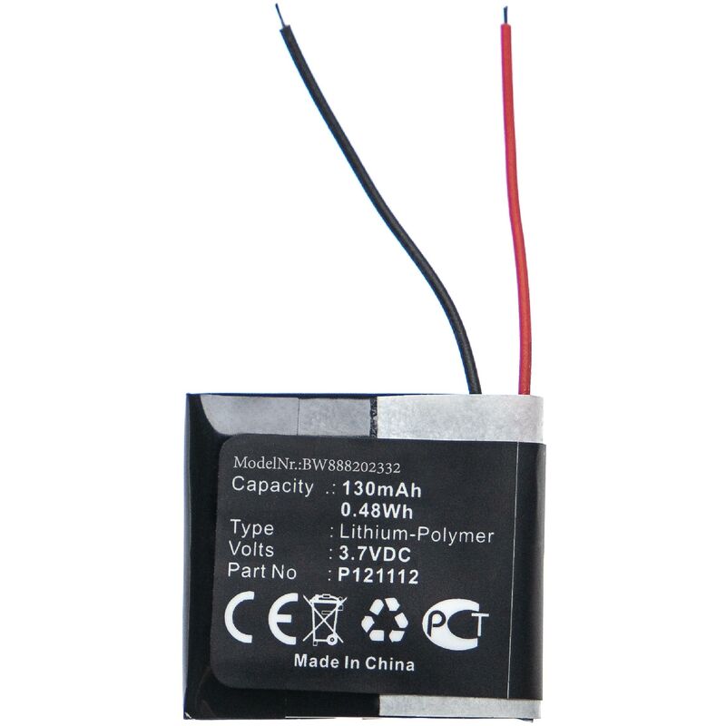 Batería recargable reemplaza Pebble P121112 para smartwatch, reloj de actividad (130 mAh, 3,7 V, polímero de litio) - Vhbw
Batería recargable reemplaza Pebble P121112 para smartwatch, reloj de actividad (130 mAh, 3,7 V, polímero de litio) - Vhbw