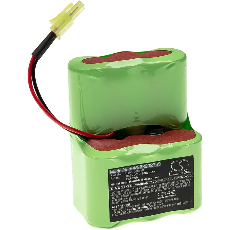 Batería recargable reemplaza Samsung DJ96-00041B para aspiradora, robot limpieza (2000 mAh, 10,8 V, NiMH) - Vhbw
Batería recargable reemplaza Samsung DJ96-00041B para aspiradora, robot limpieza (2000 mAh, 10,8 V, NiMH) - Vhbw